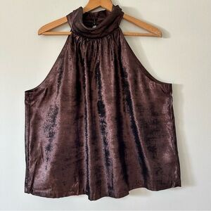 Banana Republic Factory Shimmering Brown Halter Top